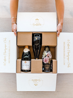 The Bubbles Club Subscription, part of our monthly champagne club, wine delivery, unique gift ideas, send bubbles gifts