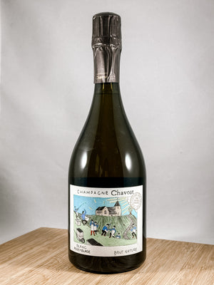 A bottle of Champagne Chavost Blanc de Blancs Brut Nature, part of our champagne delivery and great for unique gift ideas.