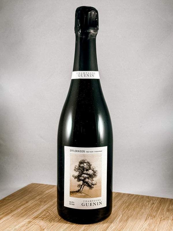 Champagne Guenin Effloraison Brut Nature Champagne part of our monthly Bubbles club subscription. Curated shipments of clean farmed, small batch champagnes and sparkling wines. A great gift for any occasion.