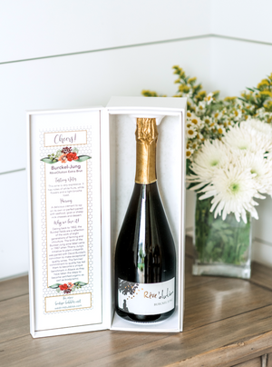 Cheers Bubbles Gift Box, part of our monthly champagne club, wine delivery, unique gift ideas, send bubbles gifts