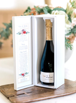The perfect way to add a little "Cheers" to any occasion! This gift includes one bottle of sparkling wine packaged in our celebratory white gift box. Include a personalized note from you at checkout for that special touch.