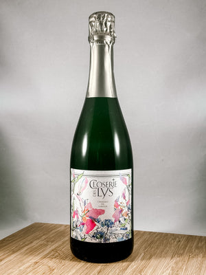 Bottle of Closerie des Lys sparkling wine, part of our monthly champagne club, wine delivery, unique gift ideas, send bubbles gifts