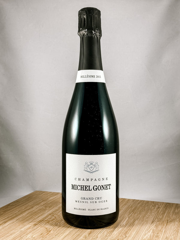 Michel Gonet Grand Cru Champagne 2015, part of our monthly champagne club, wine delivery, unique gift ideas, send bubbles gifts