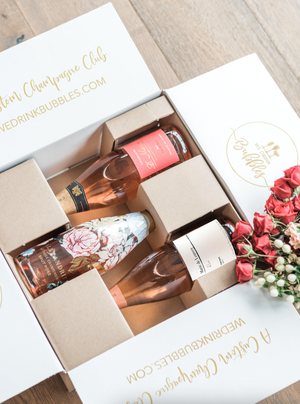 Sparkling rose gift bundle. Perfect for the bubbles lover in your life