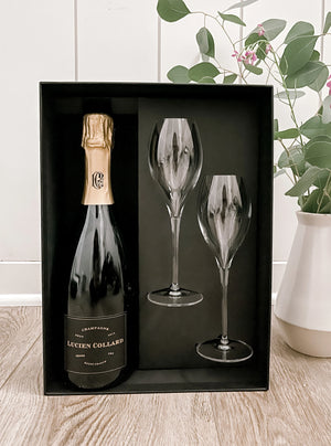 Customizable corporate champagne gift boxes, part of our monthly champagne club, wine delivery, unique gift ideas, send bubbles gifts