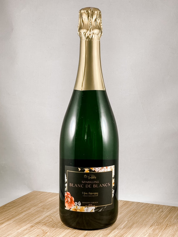 5 Year Anniversary Bottle, , part of our monthly champagne club, wine delivery, unique gift ideas, send bubbles gifts