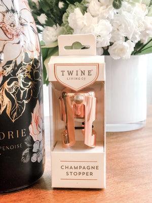 rose gold champagne stopper, part of our monthly champagne club, wine delivery, unique gift ideas, send bubbles gifts