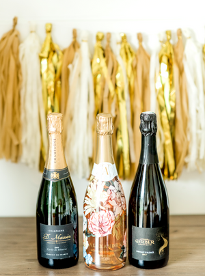 Give the gift of bubbly! Gift includes a mix of 3 of our favorite clean-farmed, boutique Champagnes, sparkling wines or roses. The perfect gift anyone will love to cheers to!